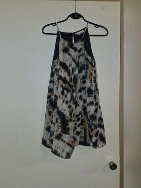 🎀BCBGeneration Tie-Dye Tank Blouse in Navy, White & Brown